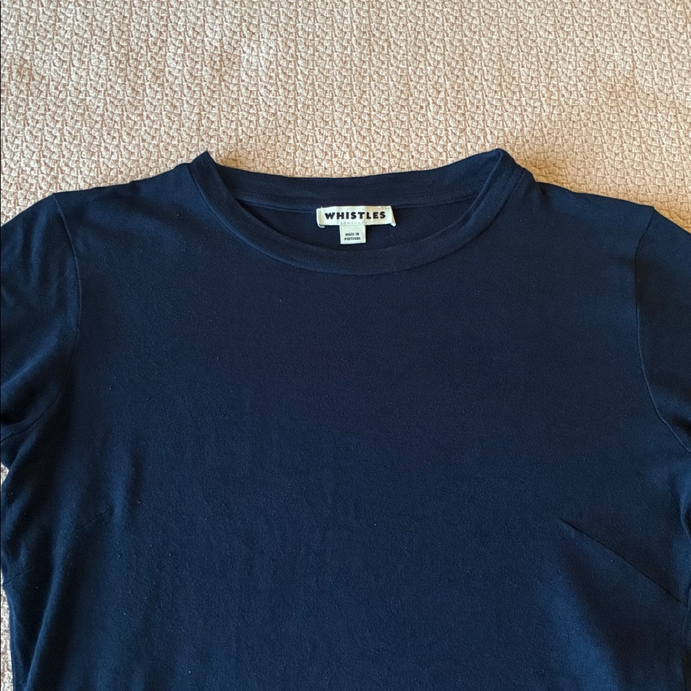 WHISTLES Navy Blue Crop Top - Picture 2 of 12